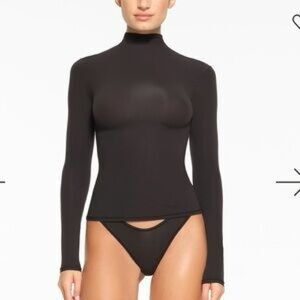 SKIMS cotton jersey turtleneck Black Long Sleeve Top Small